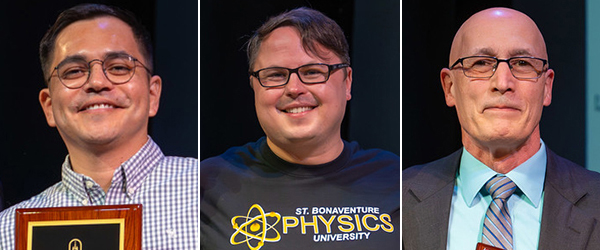 2024 Faculty Award winners (from left) Dr. José Manuel Medrano, Dr. James Pientka, Jeffrey Warner