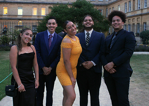 Pictured are Oxford program students Arleene Olivence, Evan Riollano, Darlyna Minaya, Jerson Segovia and Deandre Allen. (Photo @Erica Gustafson)