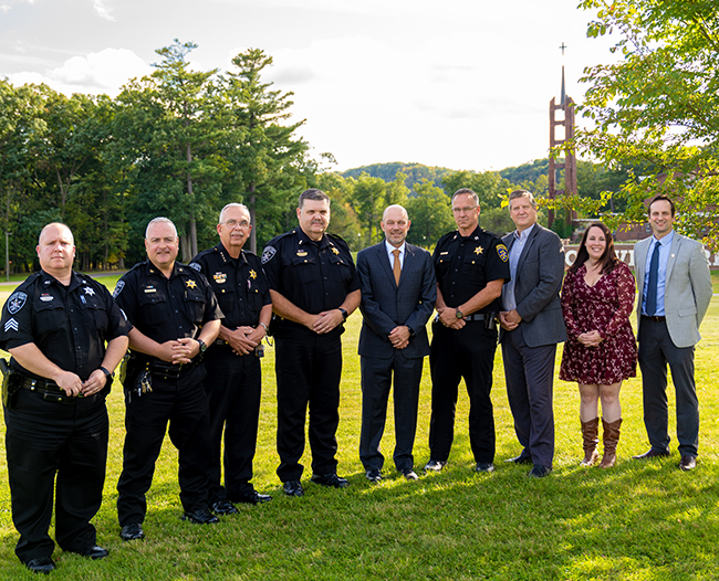 SBU president and faculty welcome Allegany County Sheriff's Corrections Academy to university.