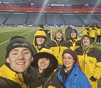 Back row (from left): Joshua Riccio, Hayden Watt, Spencer Ireland and Kevin Eberth. Front row (from left): Hunter DiProsa, Aliyah Giudice and Dr. Tiffany Demiris