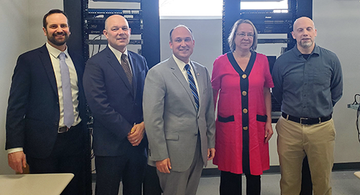 Rep Langworthy with administrators & faculty