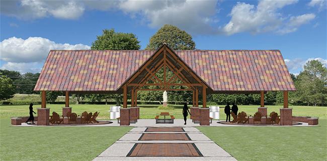 Pavilion and fire pit Pavilion and fire pit