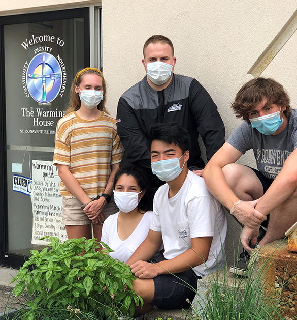 Farm to Table interns Lindsey Lytle, Nate Parish, Valentina Cossio, Hiryu Mike Waseda, and William McDonough.