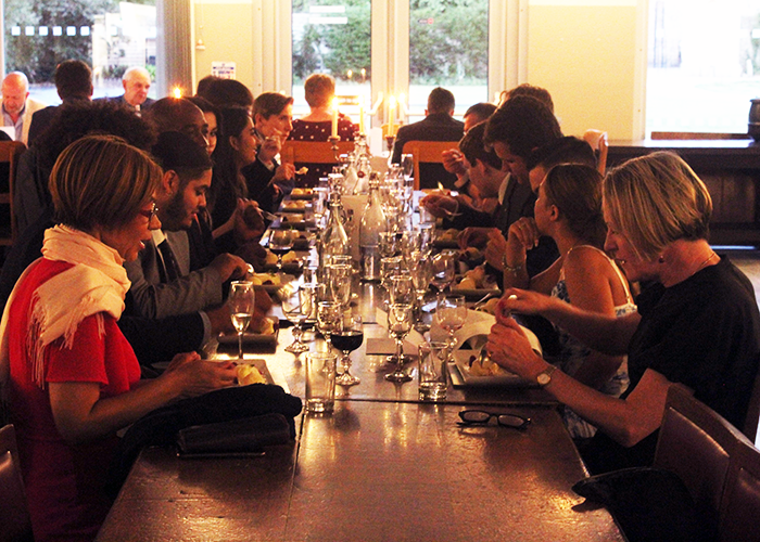 St Bonaventure students at Oxford: first High Table meal of 2022