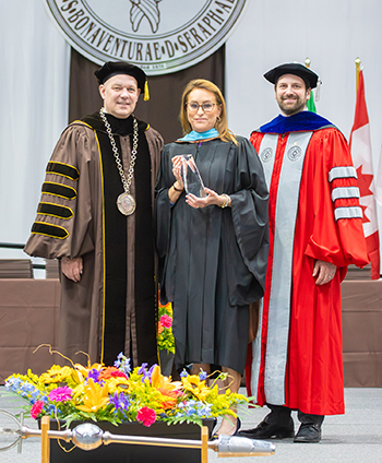 Kate Broderick receives her award