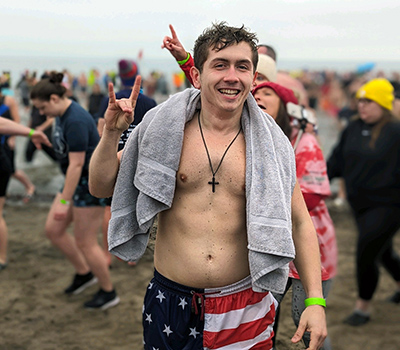 Lucas Ishman participates in Polar Plunge fundraiser