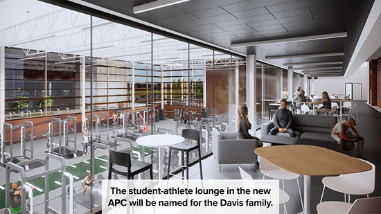 The new lounge in the APC will be named for the Davis family.