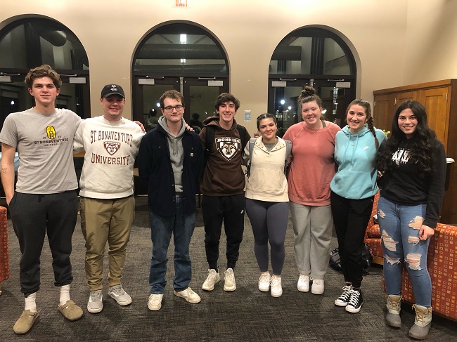Warming House coordinators (pictured from left) are Max Wolfe, Nathan Sobko, Jack Kennedy, Kevin Eberth, Kylee Leonard, Molly Edginton, Natalie Ponzi and Cecelia Byrne.