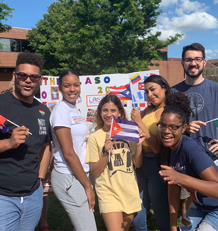 File photo: LASO members (from left) Jeancarlos Aponte (Class of 2020), Arlecia Dobie (Class of 2021), Priscilla Contreras (Class of 2021), Angeliz Tollens (Class of 2021), Alicia Sanchez (Class of 2020) and Josh Little (Class of 2020).