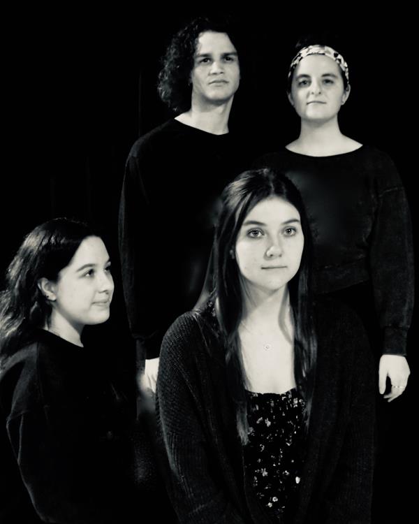 The cast of “We Live by the Sea” includes (front row, from left) Nina von Volkenberg, Kimberlie Mitchell, (back row from left) Jesus Martinez and Bianca Billoni.